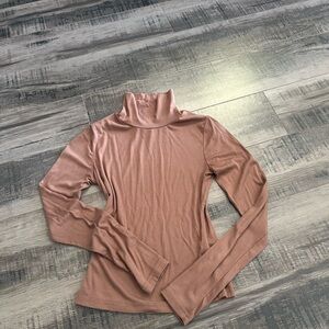 Burnt Rose Turtleneck Long Sleeve Top